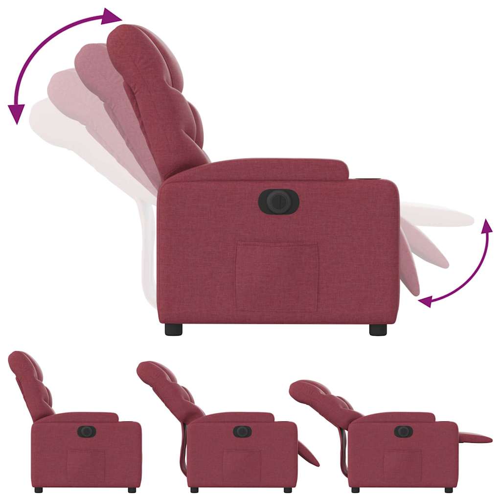 Fauteuil inclinable électrique Rouge bordeaux Tissu - XIOS