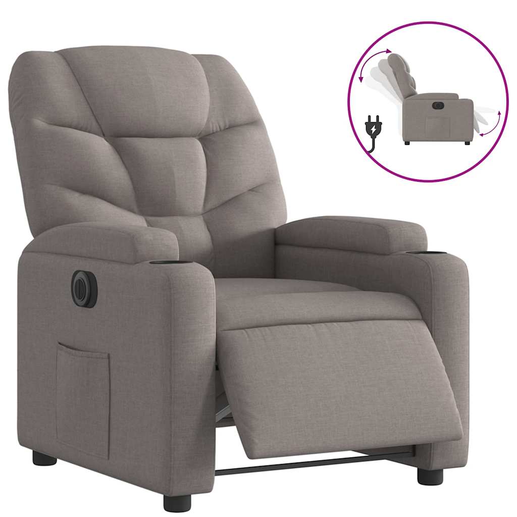 Fauteuil inclinable électrique Taupe Tissu - XIOS