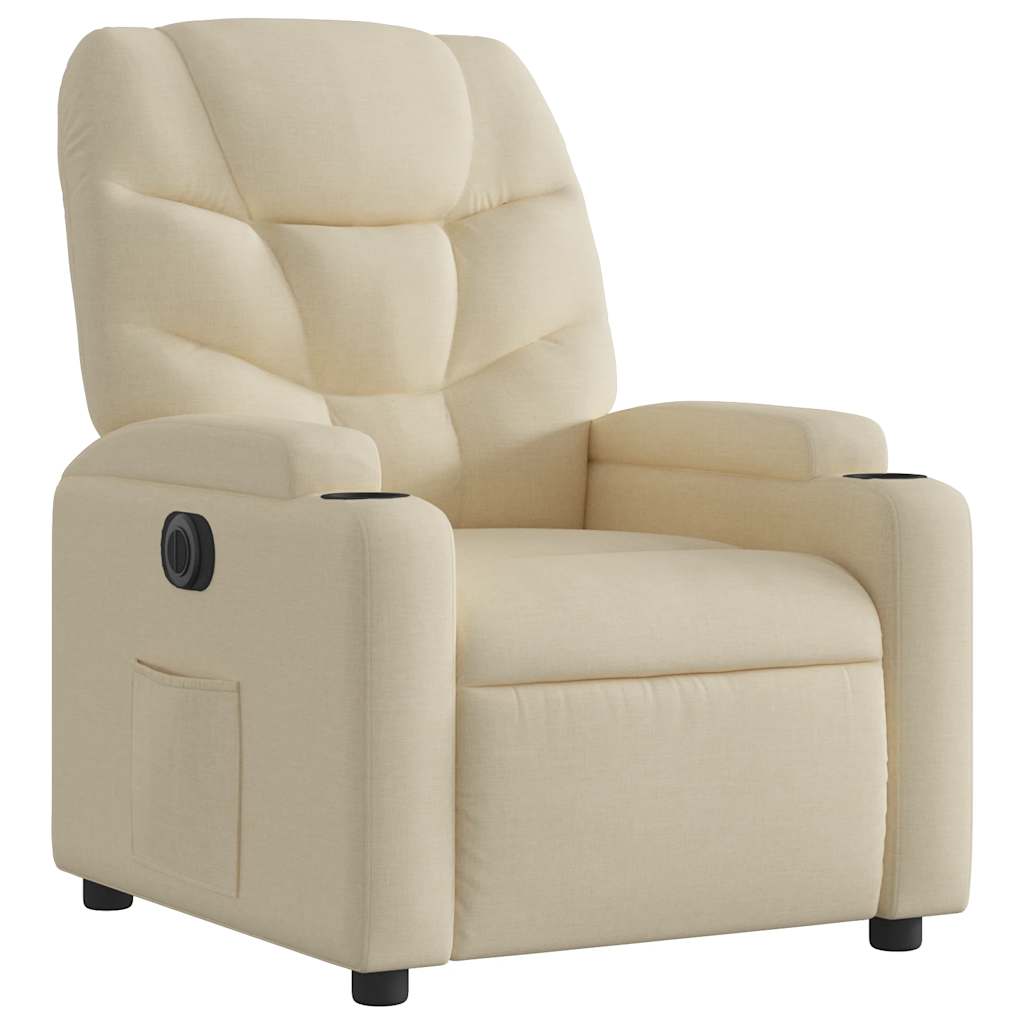 Fauteuil inclinable électrique Crème Tissu - XIOS