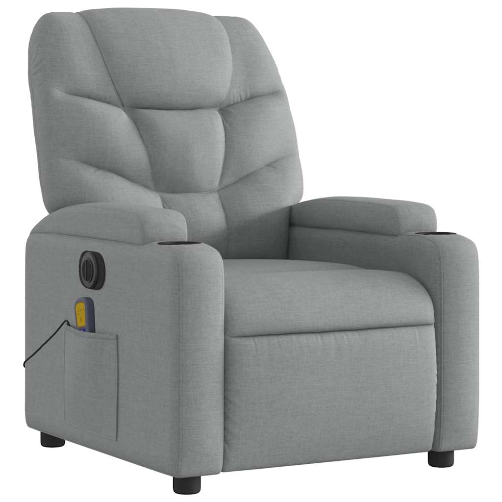 Fauteuil de massage inclinable électrique gris clair tissu - XIOS