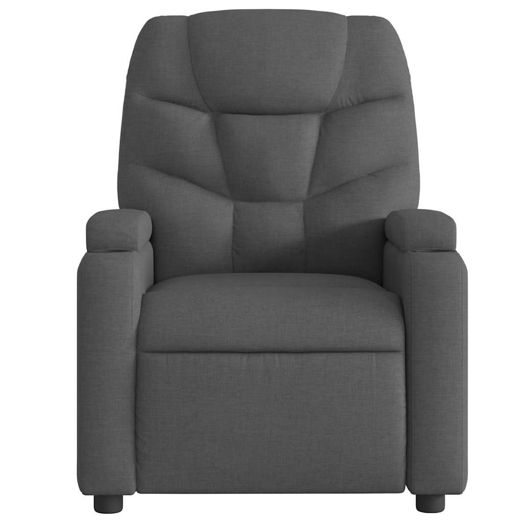 Fauteuil inclinable de massage électrique gris foncé tissu - XIOS
