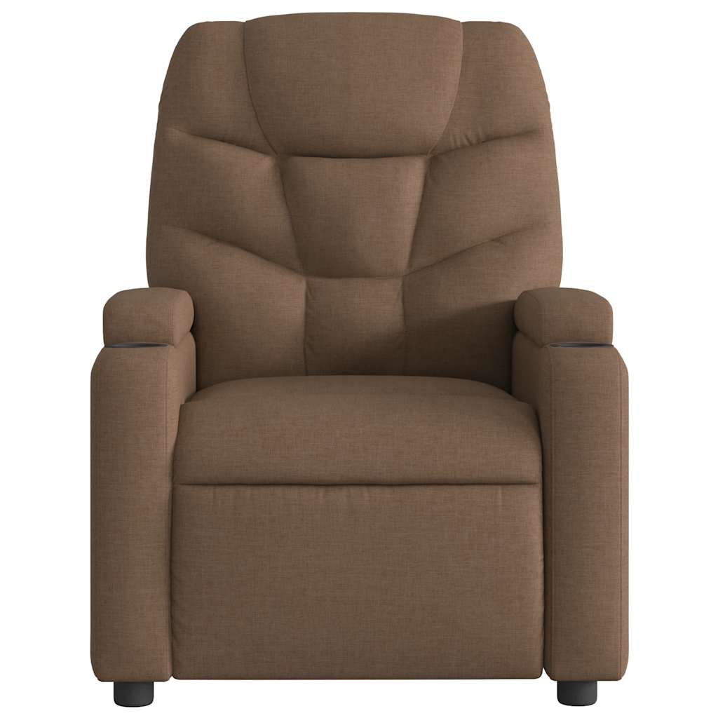 Fauteuil inclinable de massage électrique marron tissu - XIOS