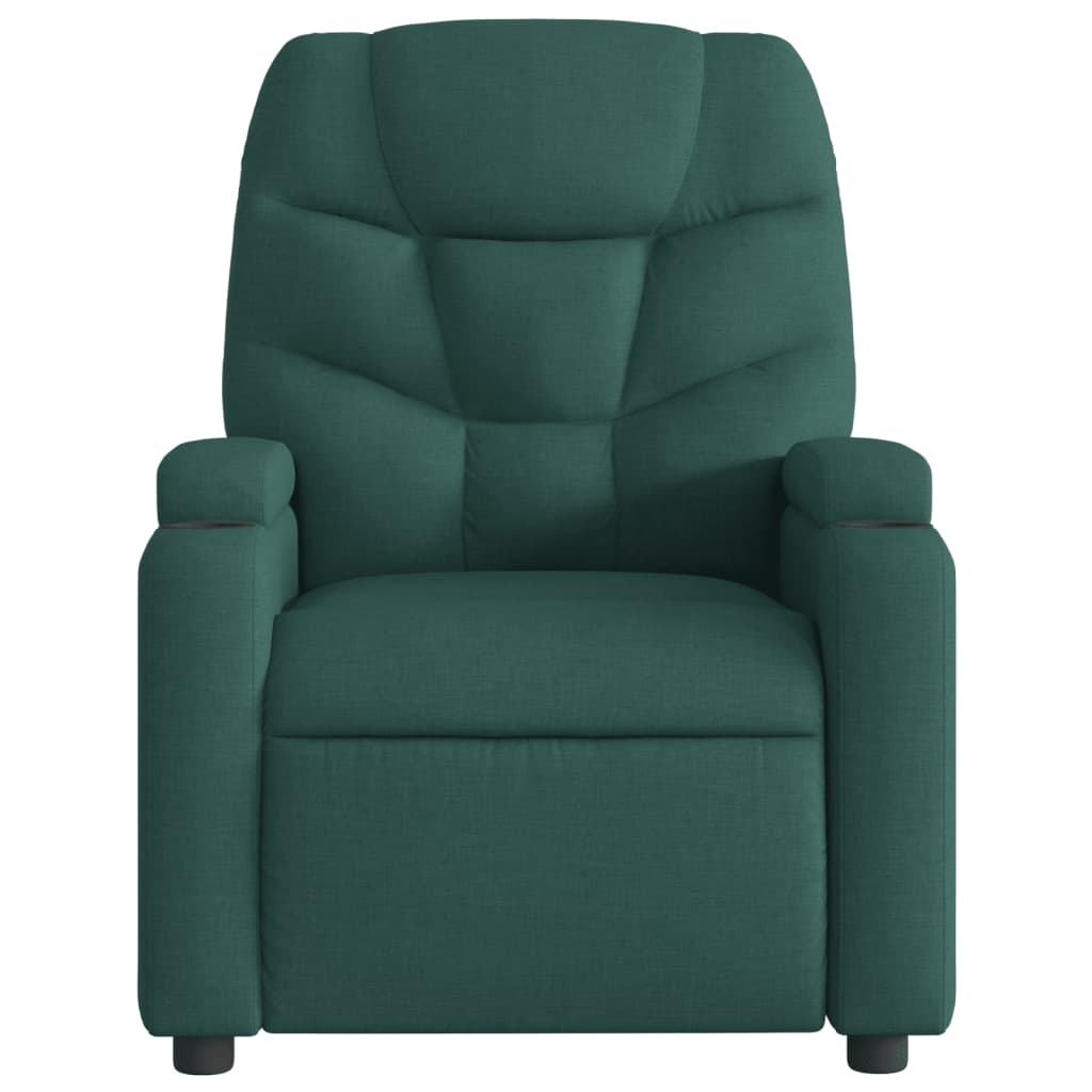 Fauteuil de massage inclinable électrique Vert foncé Tissu Fauteuils vidaXL