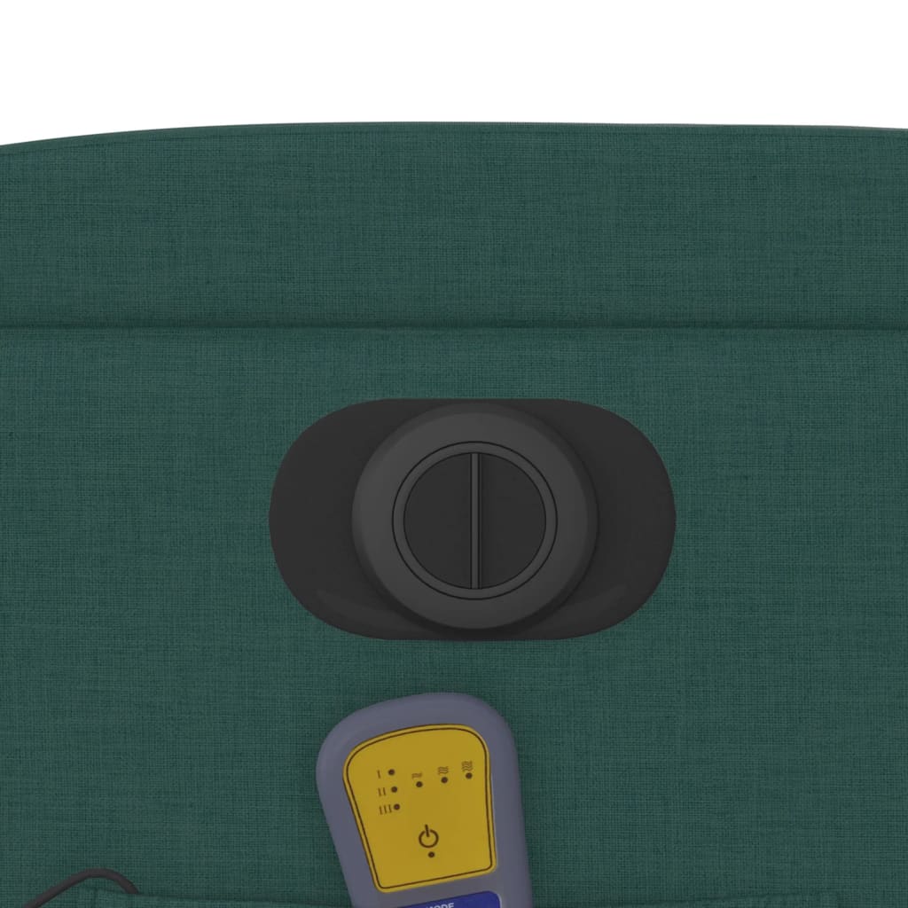 Fauteuil de massage inclinable électrique Vert foncé Tissu Fauteuils vidaXL