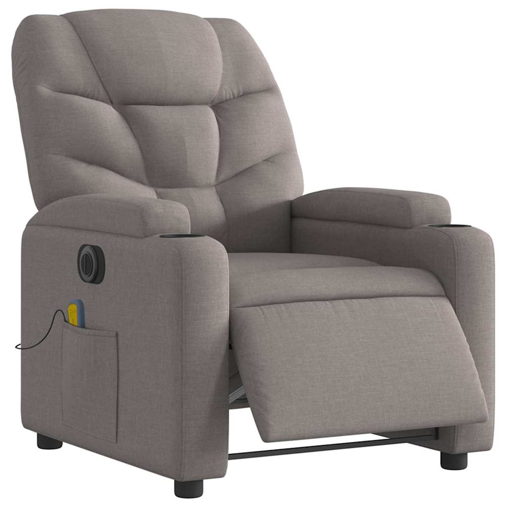 Fauteuil de massage inclinable électrique Taupe Tissu - XIOS