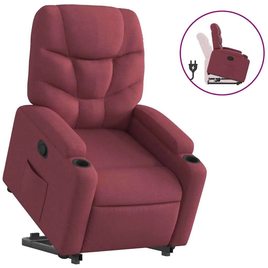 Fauteuil inclinable rouge bordeaux tissu - XIOS