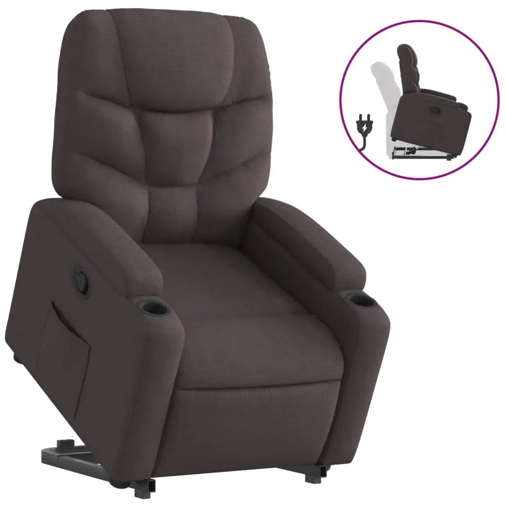 Fauteuil inclinable marron foncé tissu - XIOS