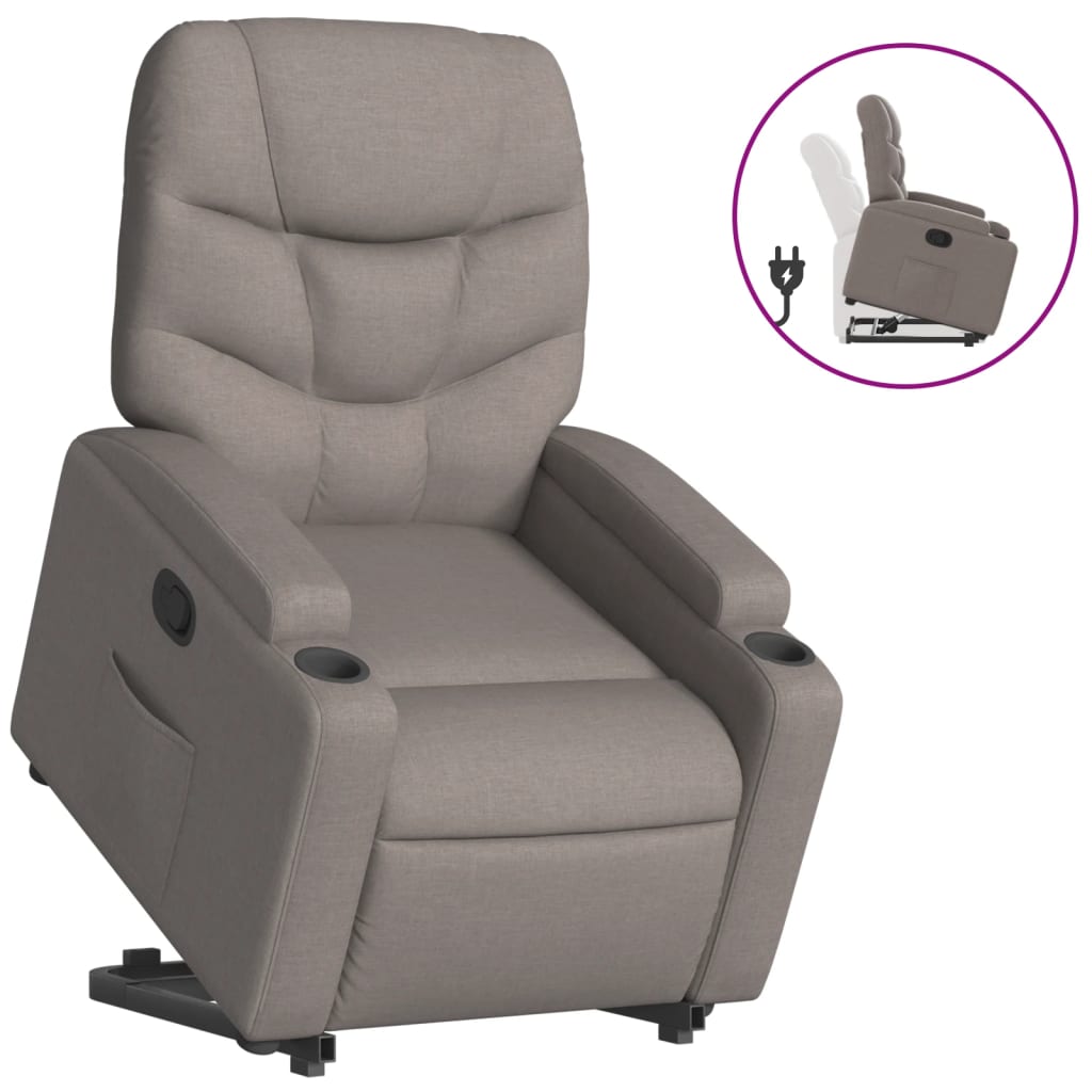 Fauteuil inclinable taupe tissu - XIOS