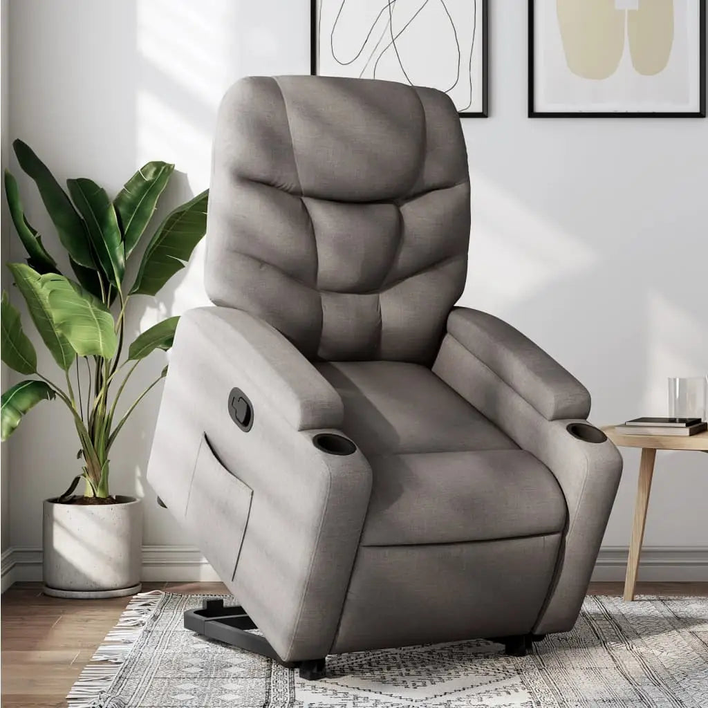 Fauteuil inclinable taupe tissu - XIOS