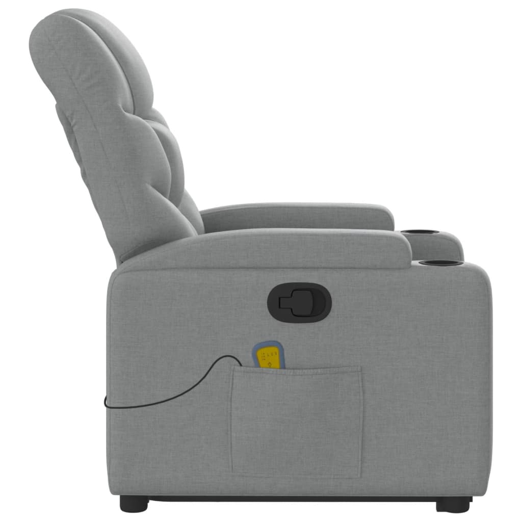 Fauteuil de massage inclinable Gris clair Tissu - XIOS