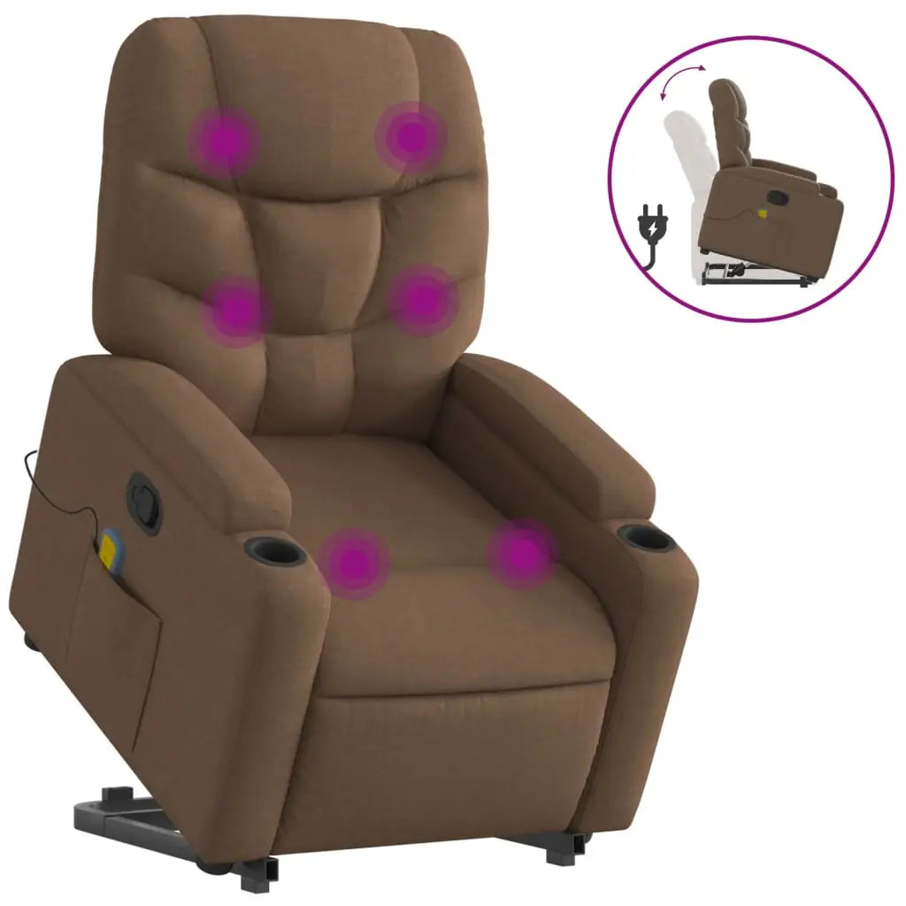 Fauteuil de massage inclinable Marron Tissu - XIOS