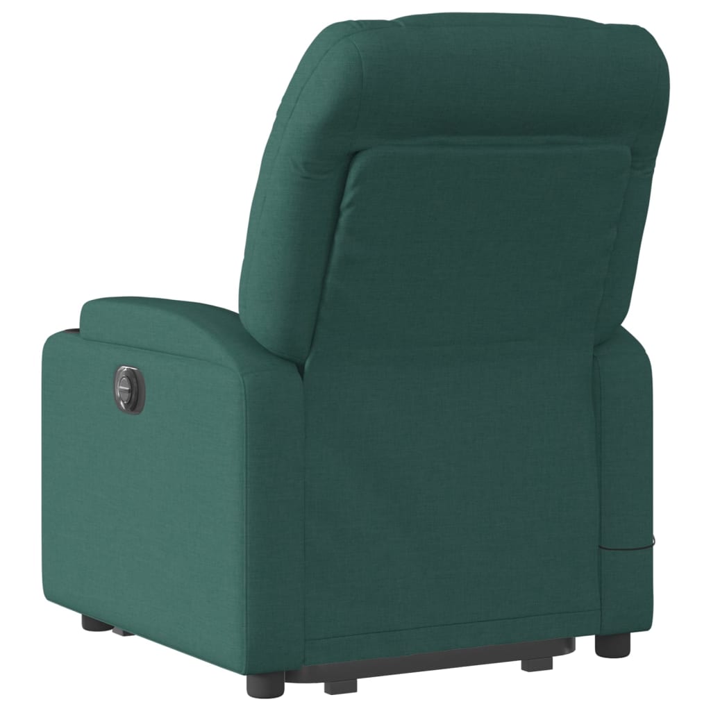 Fauteuil inclinable de massage Vert foncé Tissu Fauteuils vidaXL