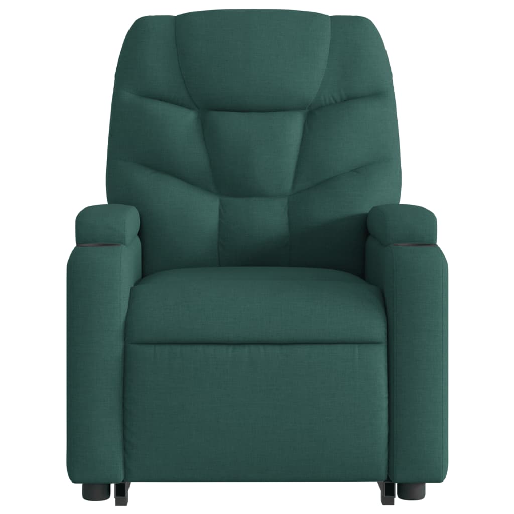 Fauteuil inclinable de massage Vert foncé Tissu Fauteuils vidaXL