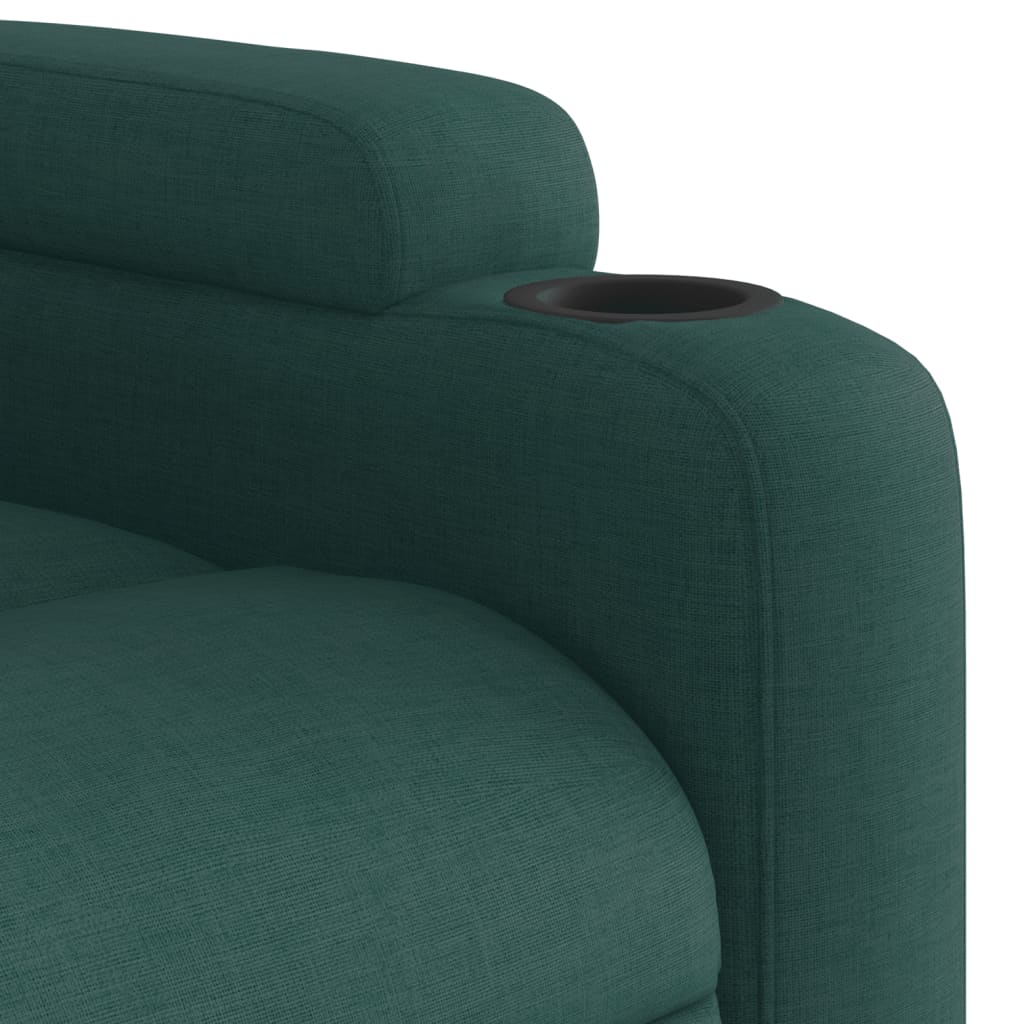 Fauteuil inclinable de massage Vert foncé Tissu Fauteuils vidaXL