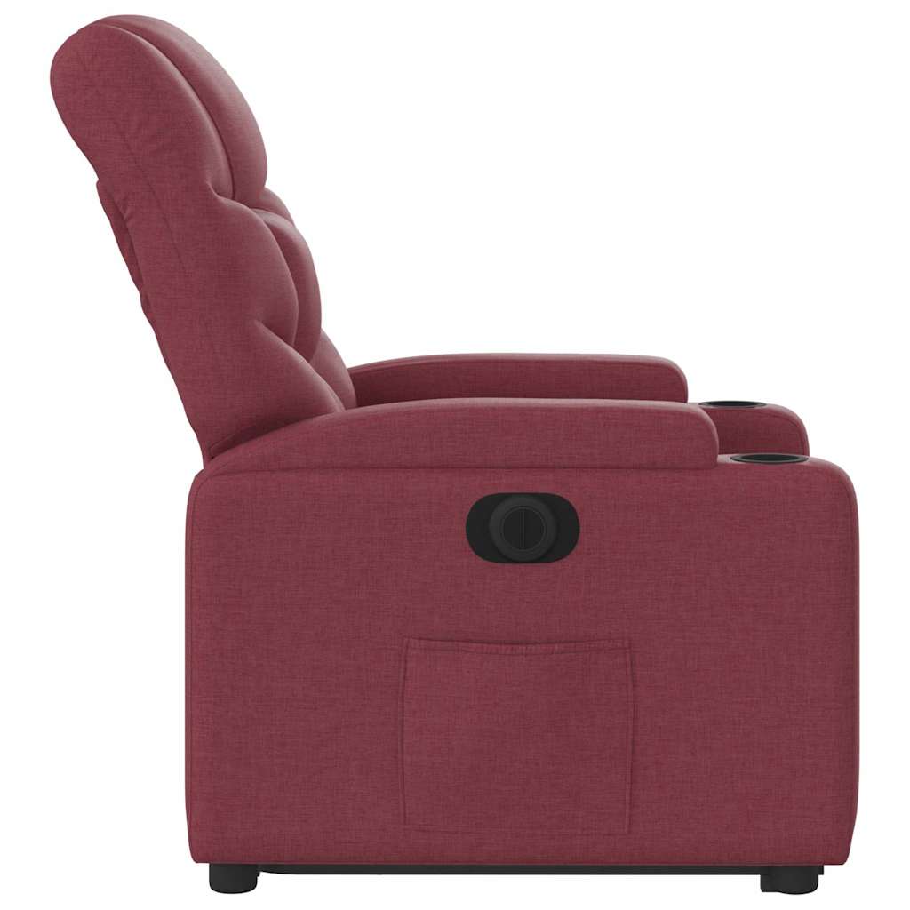Fauteuil inclinable électrique rouge bordeaux tissu - XIOS