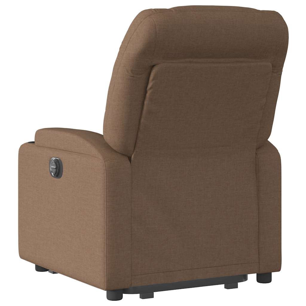 Fauteuil inclinable électrique marron tissu - XIOS