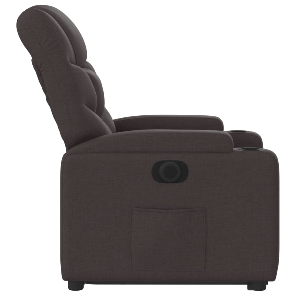 Fauteuil inclinable électrique marron foncé tissu - XIOS