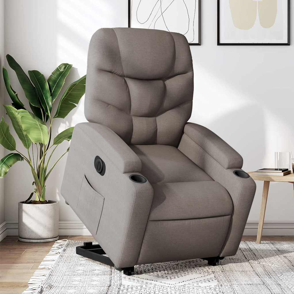 Fauteuil inclinable électrique taupe tissu - XIOS