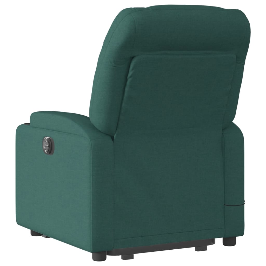 Fauteuil inclinable de massage électrique Vert foncé Tissu Fauteuils vidaXL