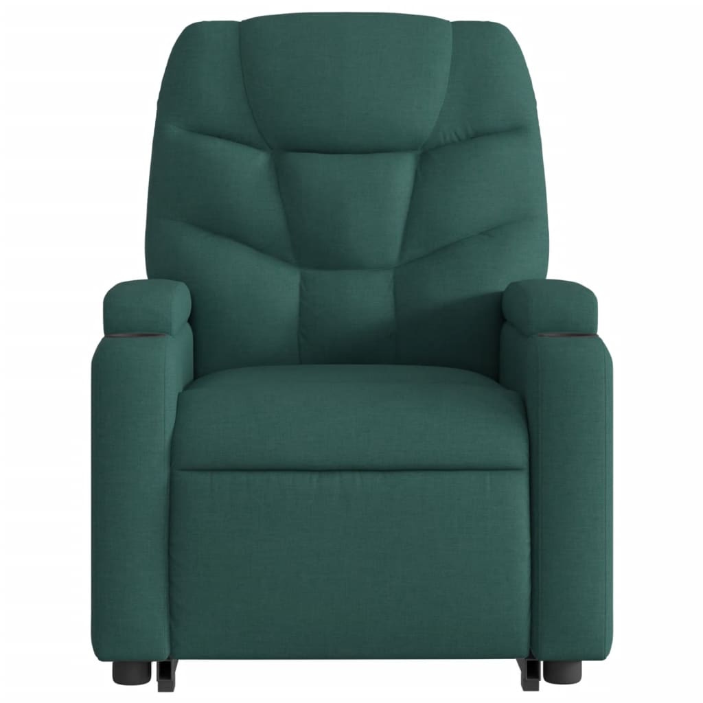 Fauteuil inclinable de massage électrique Vert foncé Tissu Fauteuils vidaXL