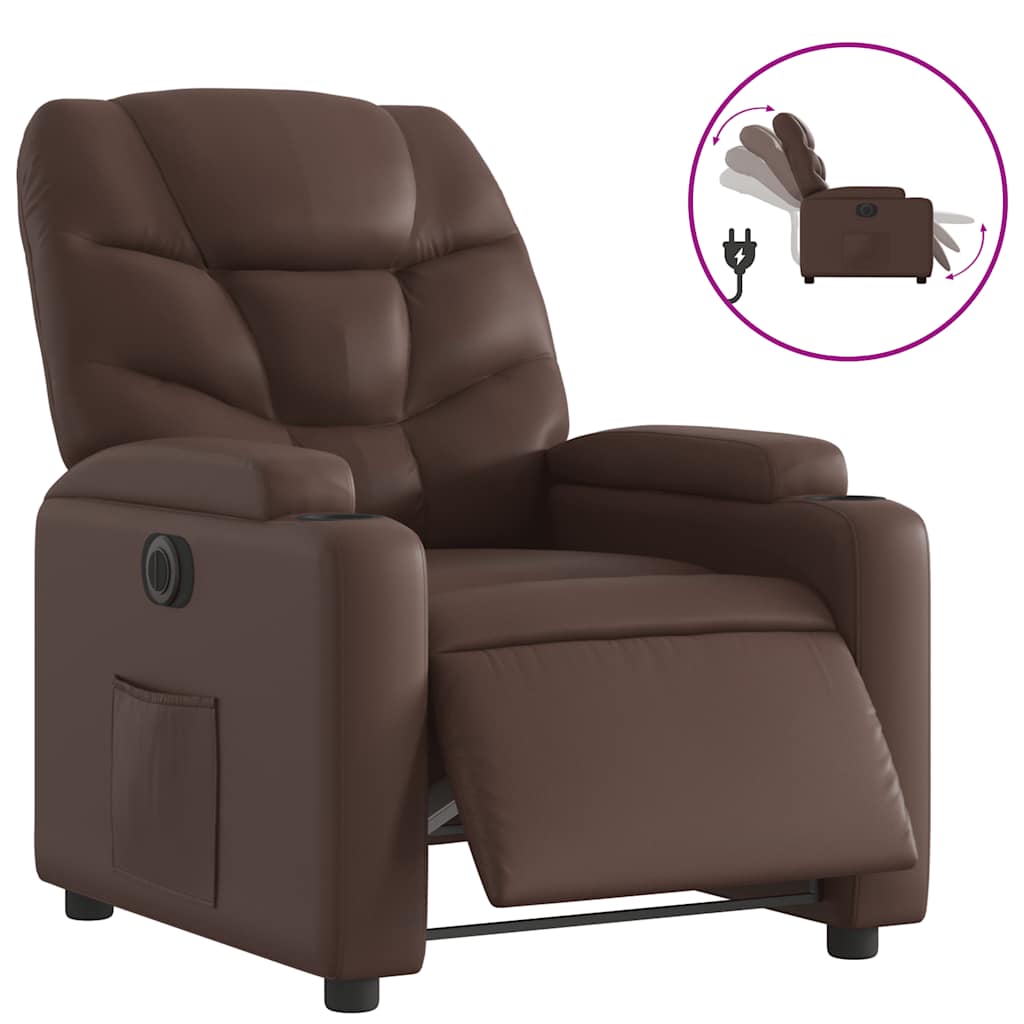 Fauteuil inclinable électrique Marron Similicuir - XIOS