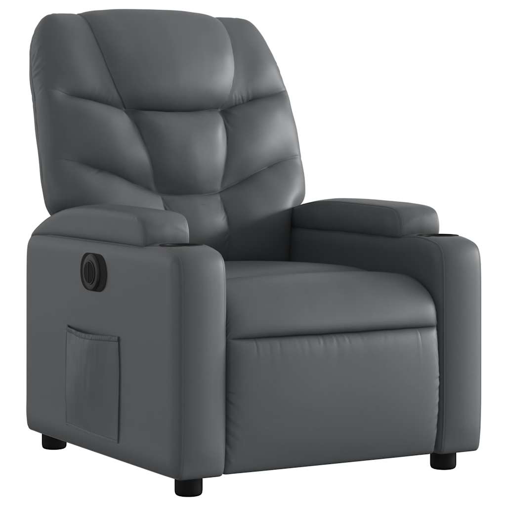 Fauteuil inclinable électrique Gris Similicuir - XIOS