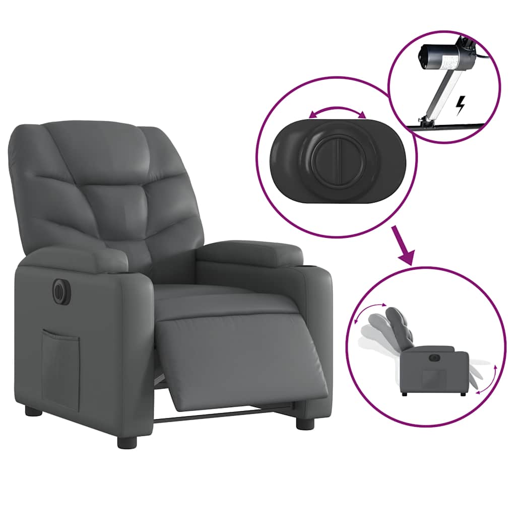 Fauteuil inclinable électrique Gris Similicuir - XIOS