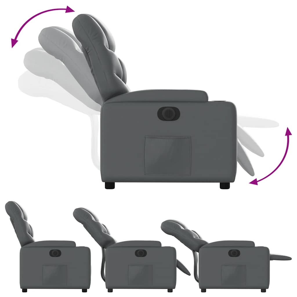 Fauteuil inclinable électrique Gris Similicuir - XIOS