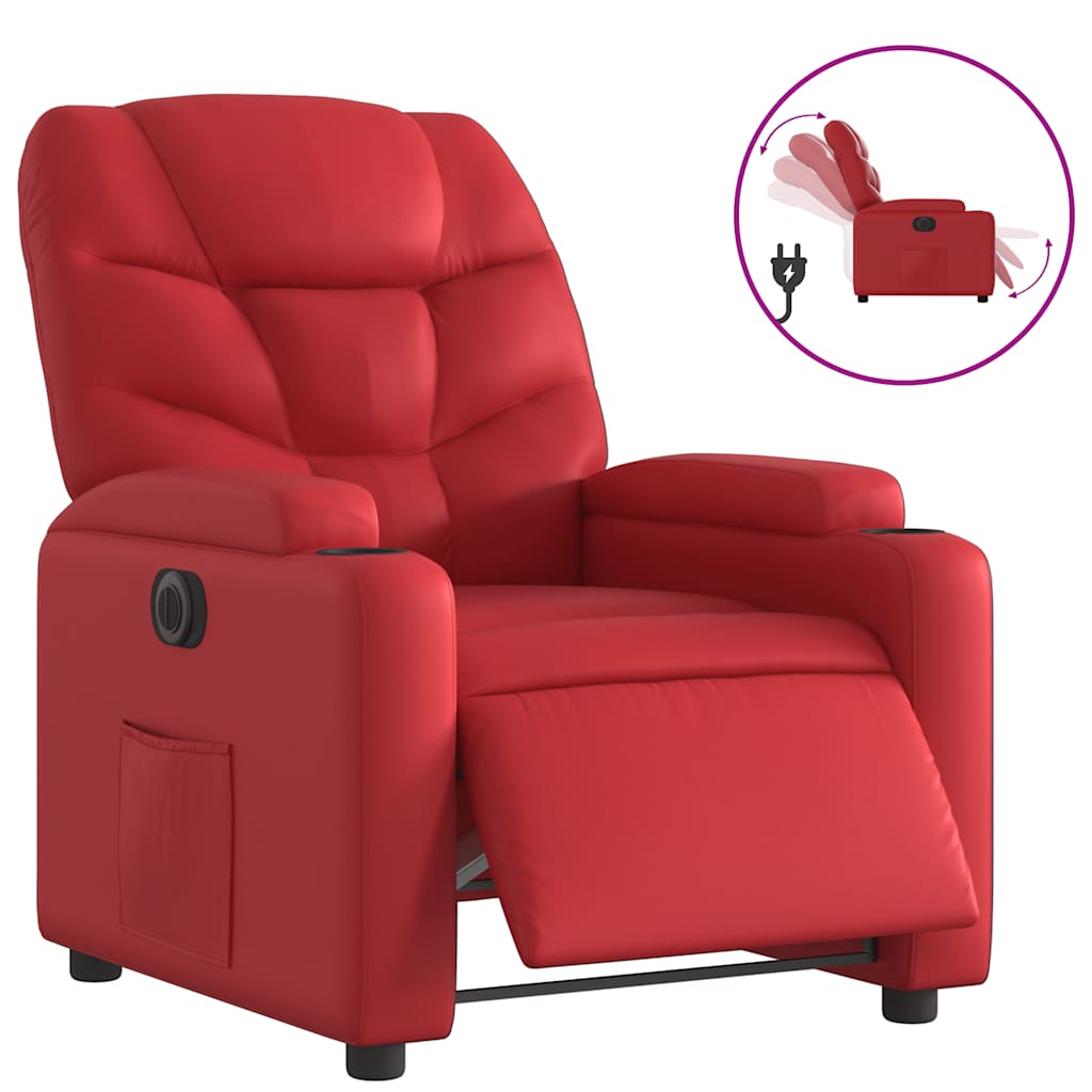 Fauteuil inclinable électrique Rouge Similicuir - XIOS