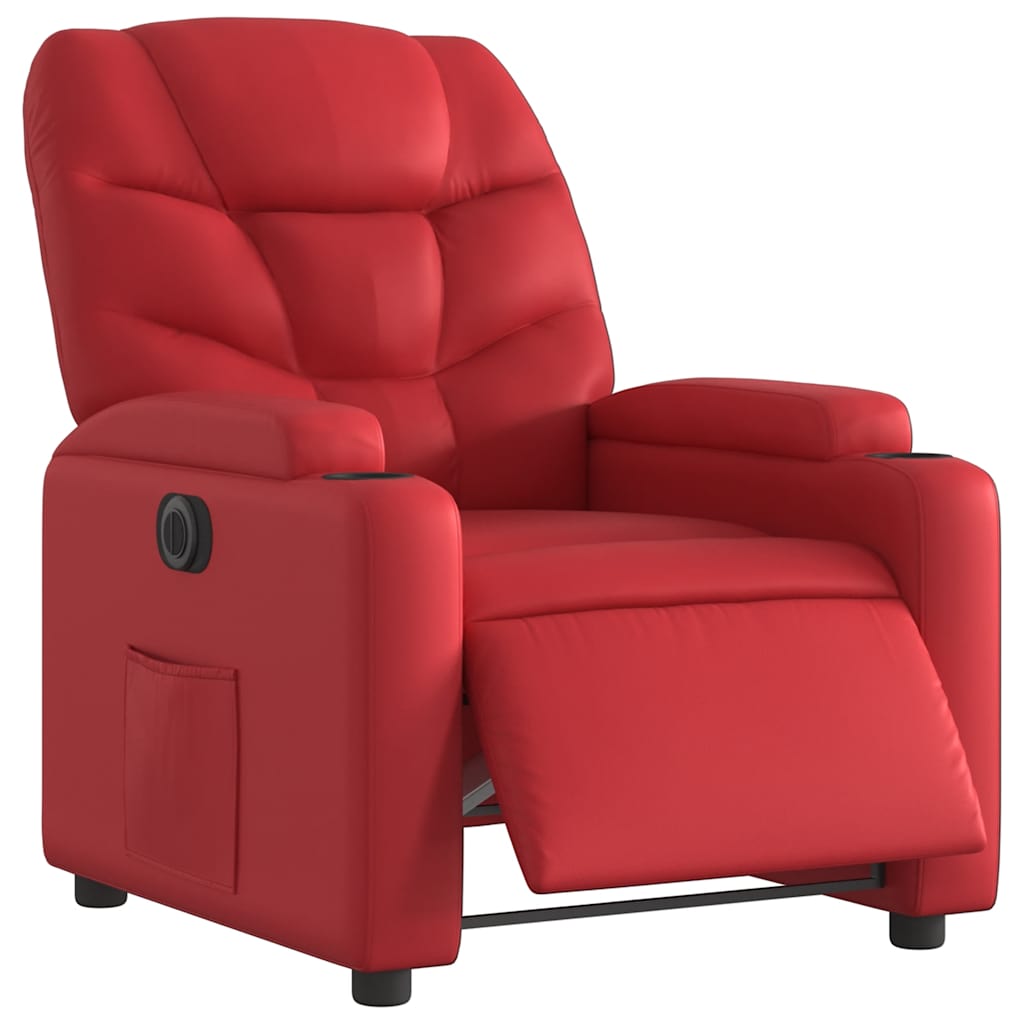 Fauteuil inclinable électrique Rouge Similicuir - XIOS