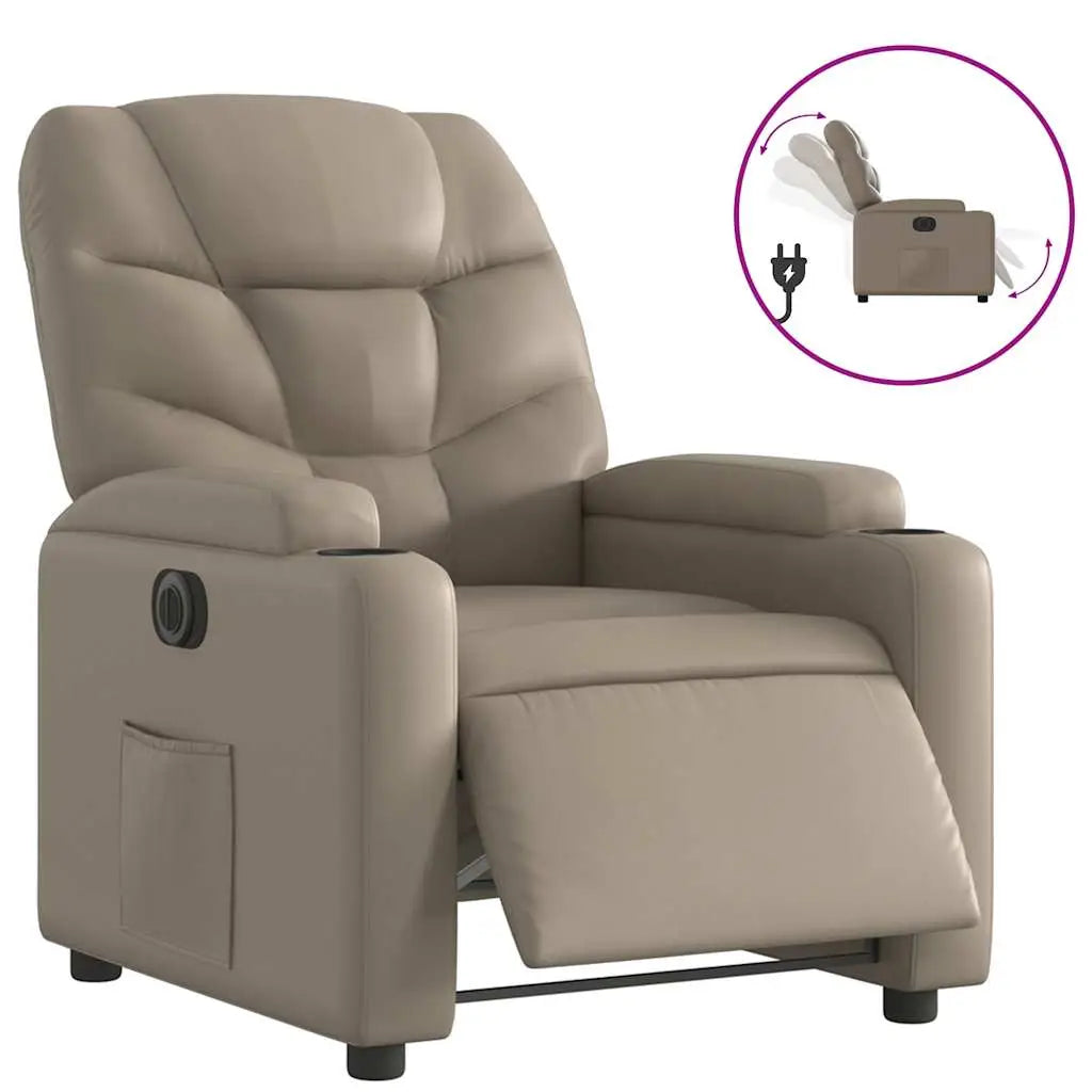 Fauteuil inclinable électrique Cappuccino Similicuir - XIOS