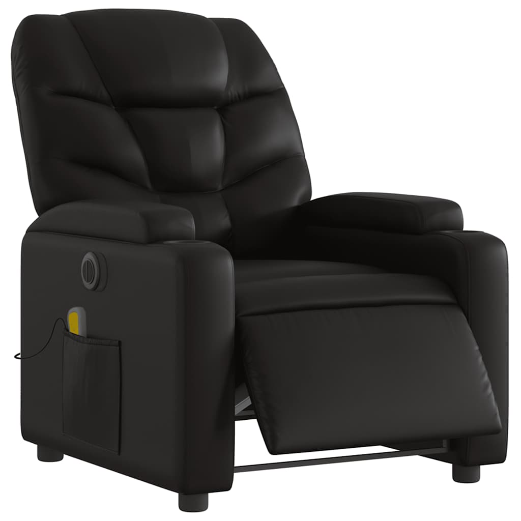 Fauteuil de massage inclinable électrique noir similicuir - XIOS