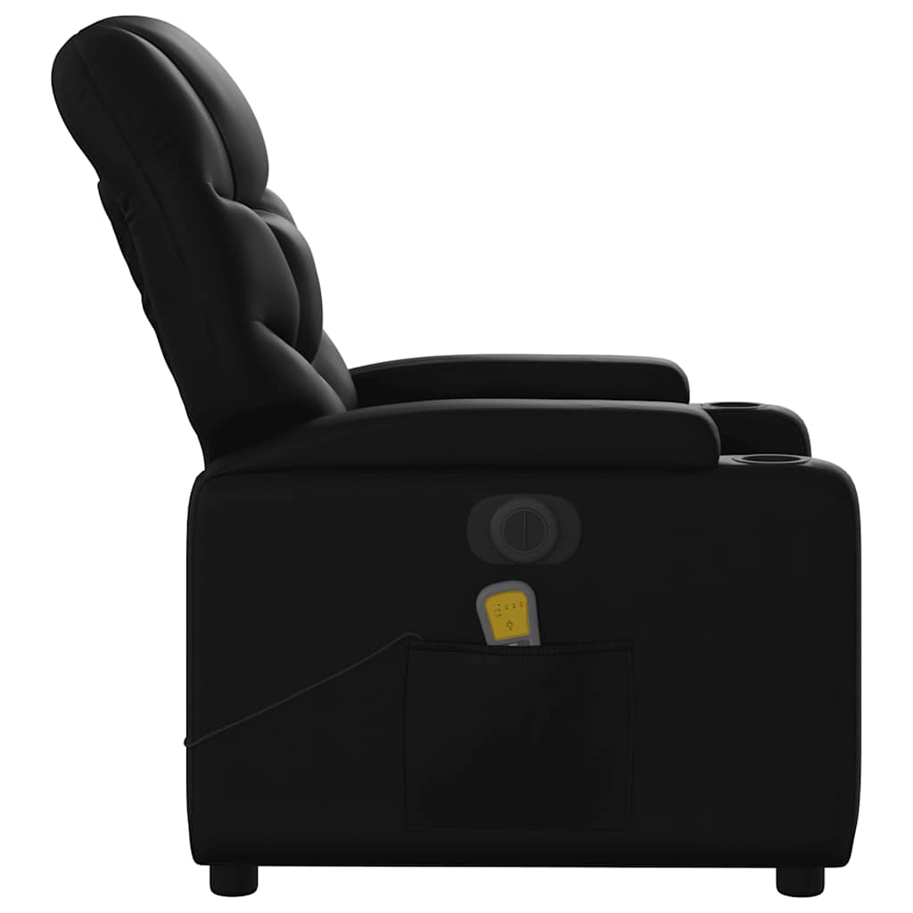 Fauteuil de massage inclinable électrique noir similicuir - XIOS