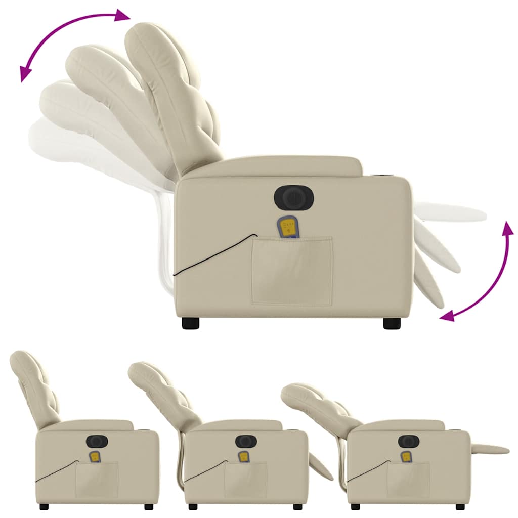 Fauteuil de massage inclinable électrique crème similicuir - XIOS