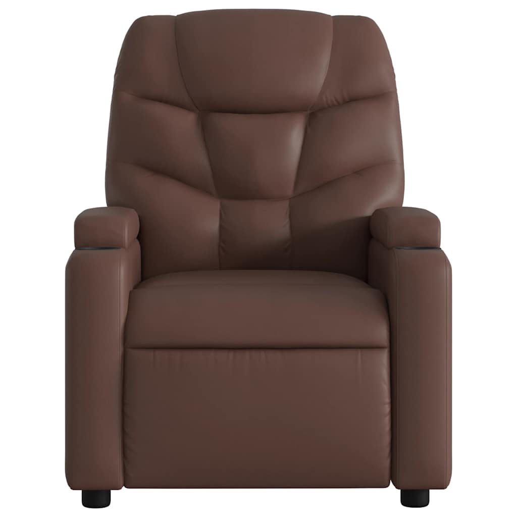 Fauteuil de massage inclinable électrique marron similicuir - XIOS