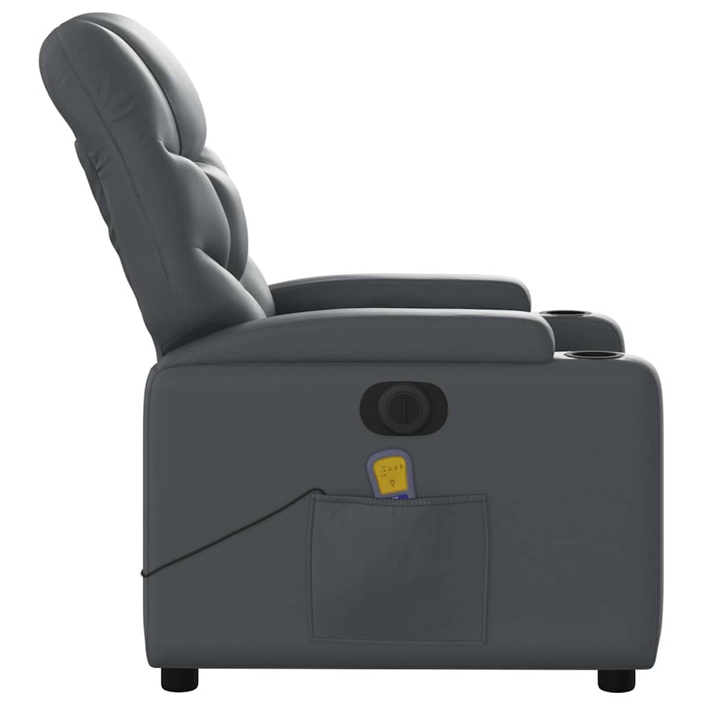 Fauteuil de massage inclinable électrique gris similicuir - XIOS