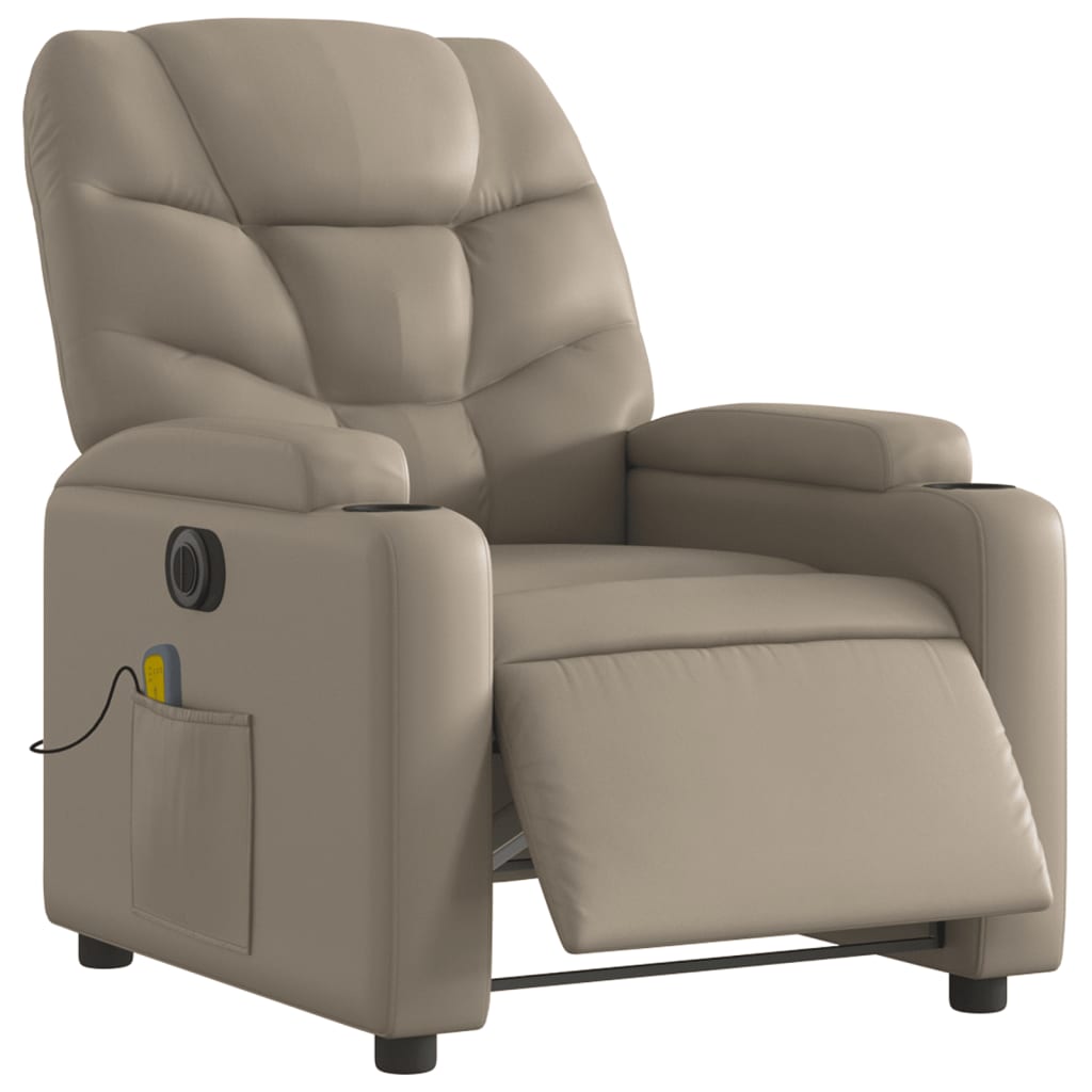 Fauteuil de massage inclinable électrique cappuccino similicuir - XIOS