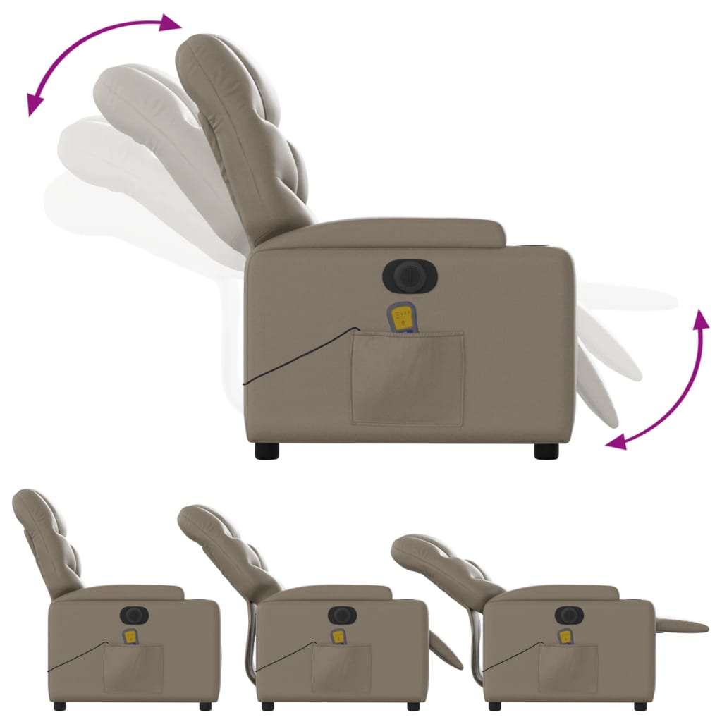 Fauteuil de massage inclinable électrique cappuccino similicuir - XIOS