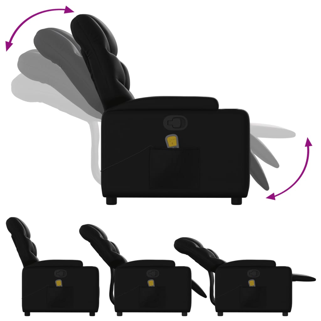 Fauteuil inclinable de massage Noir Similicuir - XIOS