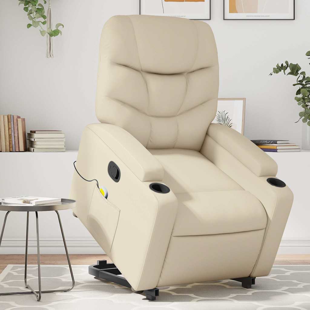Fauteuil inclinable de massage Crème Similicuir - XIOS
