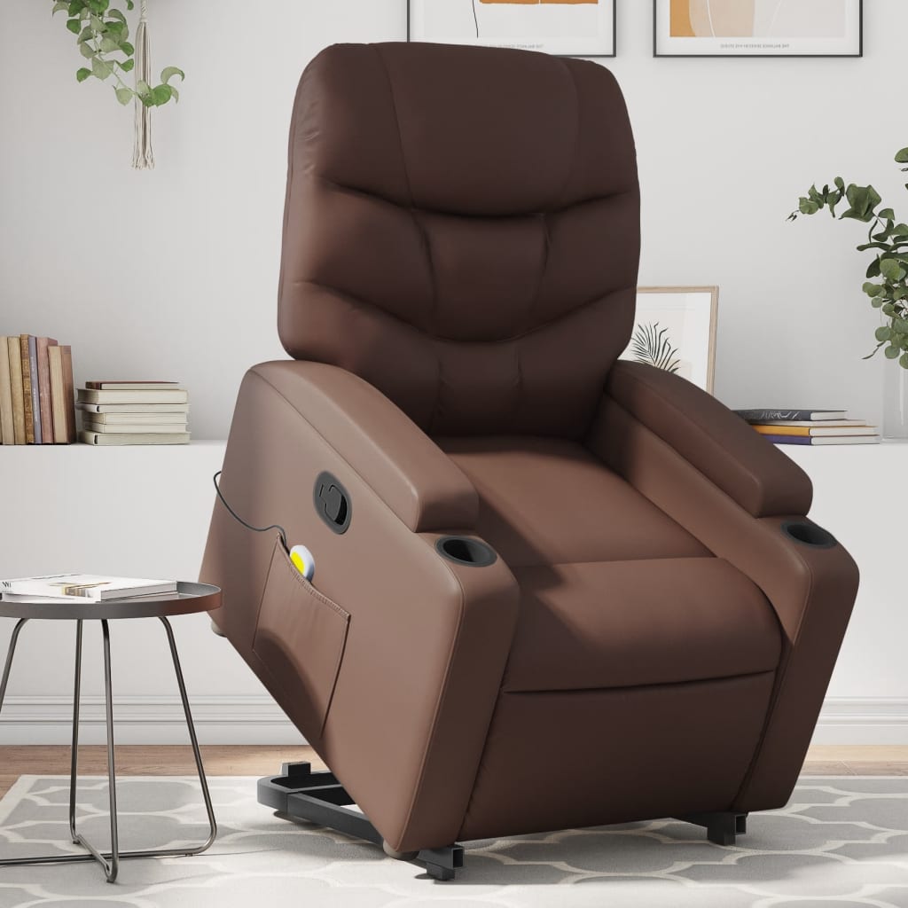 Fauteuil inclinable de massage Marron Similicuir - XIOS