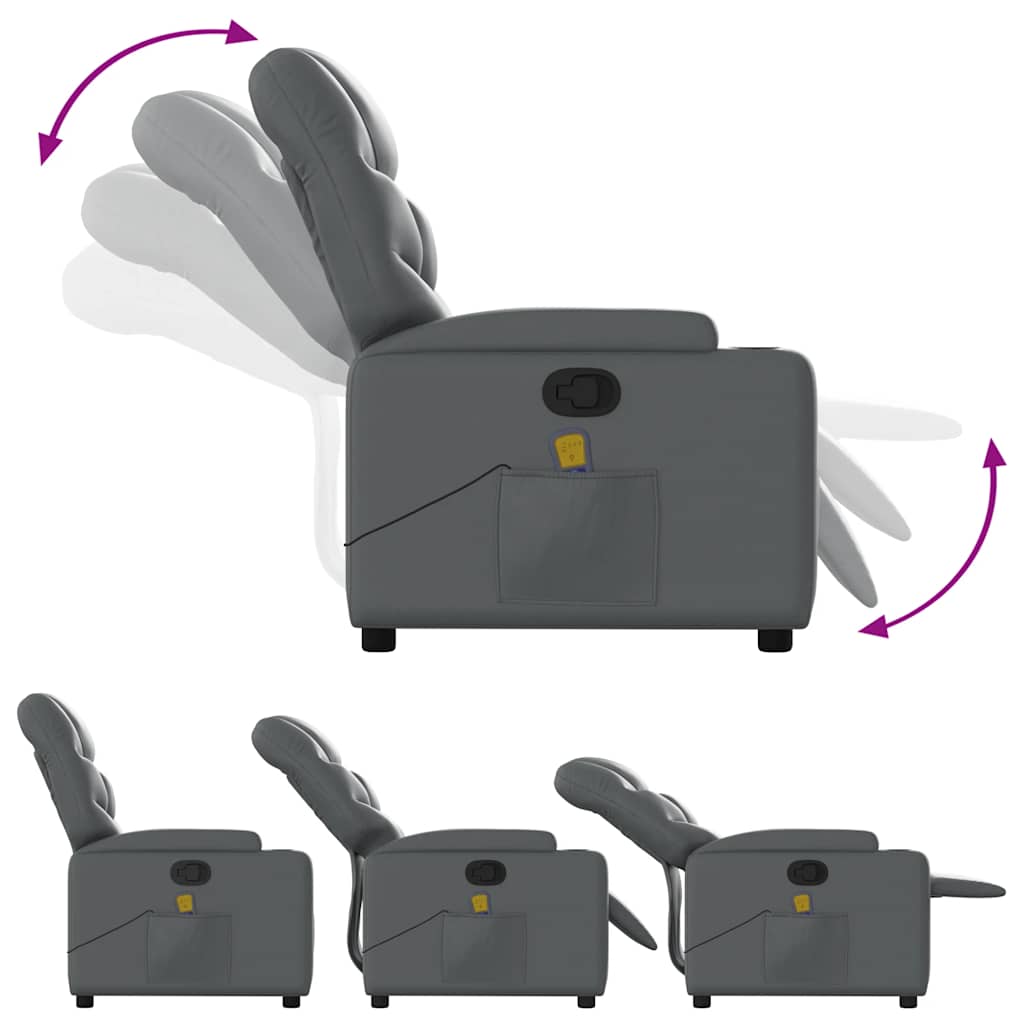 Fauteuil inclinable de massage Gris Similicuir - XIOS