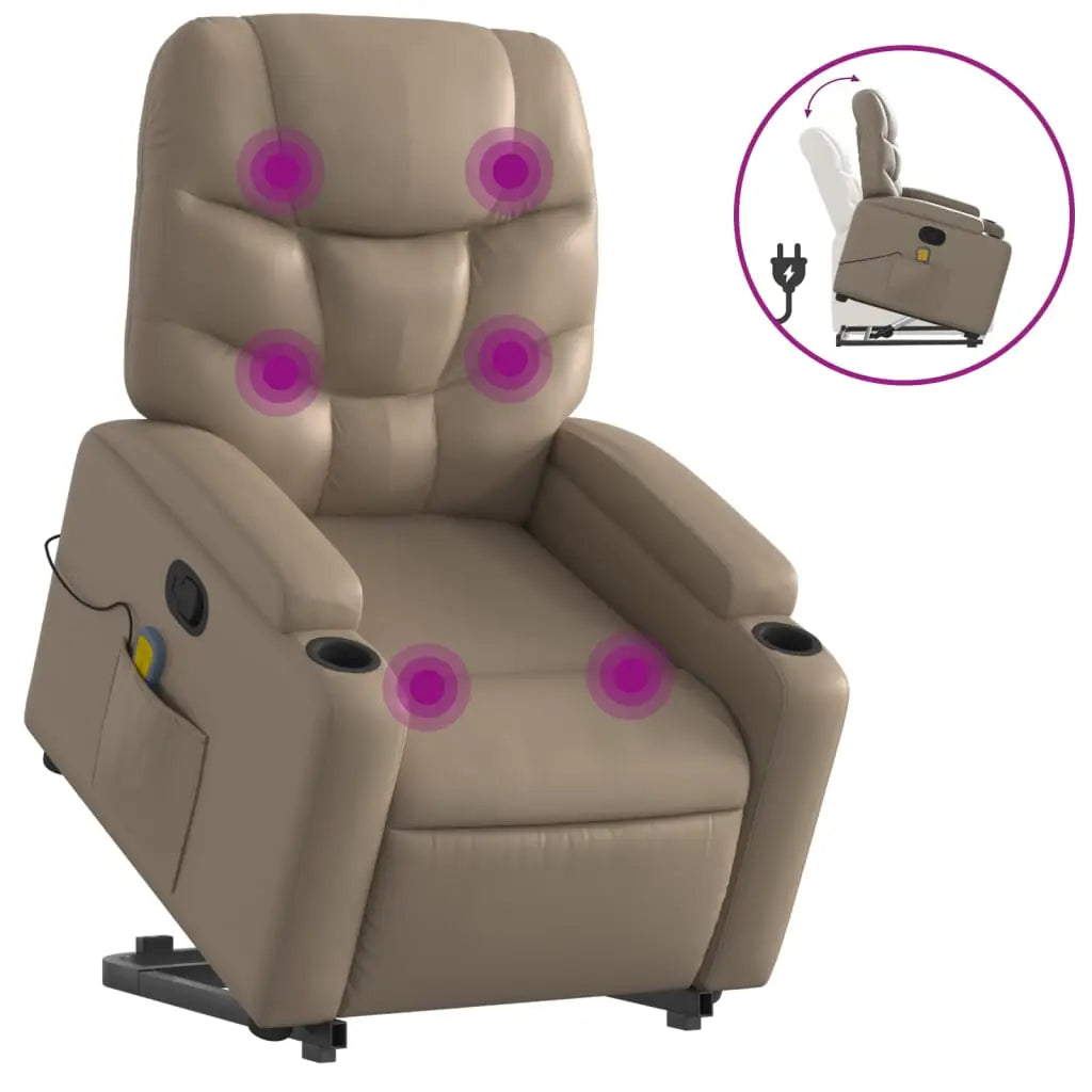 Fauteuil inclinable de massage Cappuccino Similicuir - XIOS