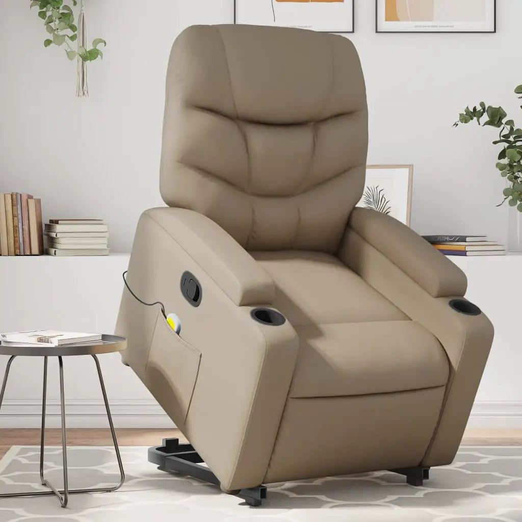 Fauteuil inclinable de massage Cappuccino Similicuir - XIOS
