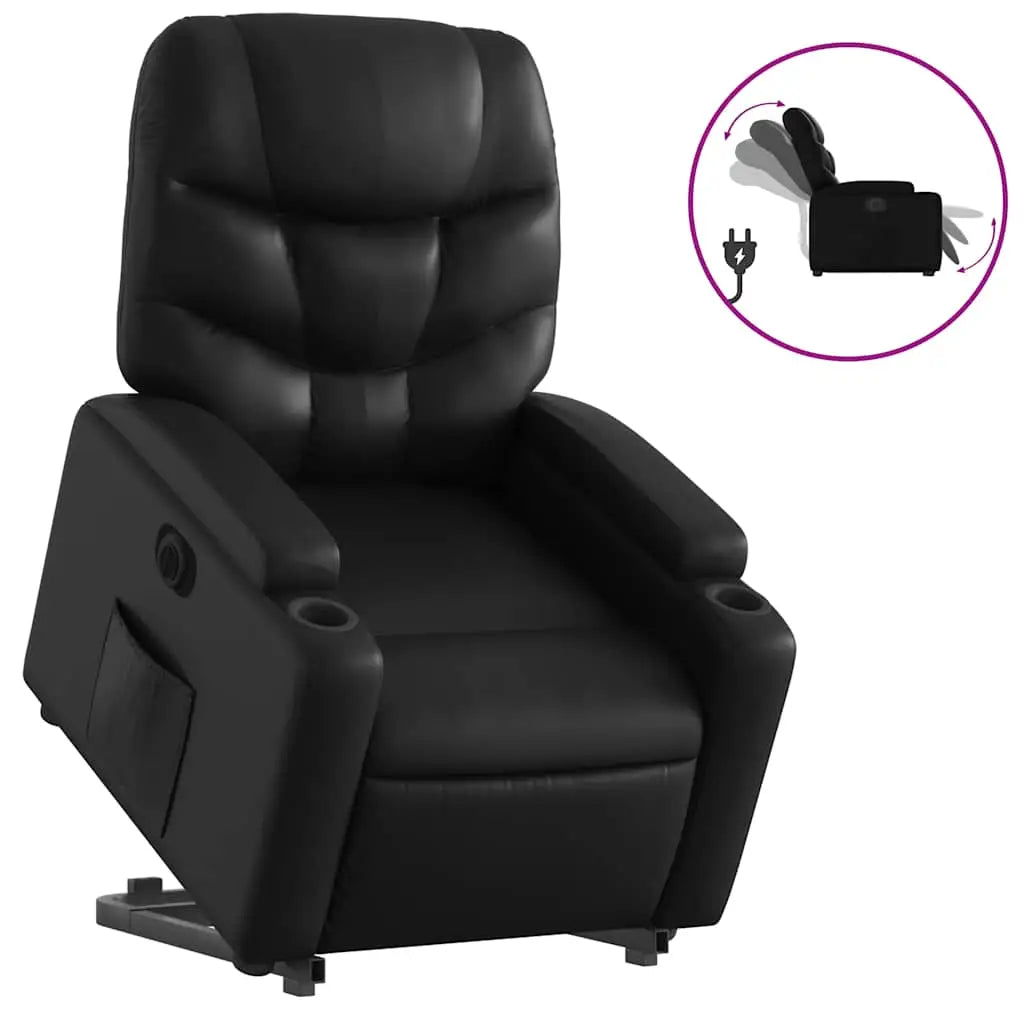 Fauteuil inclinable électrique noir similicuir - XIOS