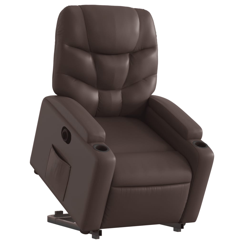 Fauteuil inclinable électrique marron similicuir - XIOS