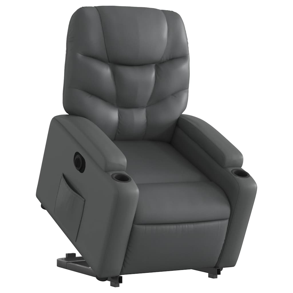 Fauteuil inclinable électrique gris similicuir - XIOS
