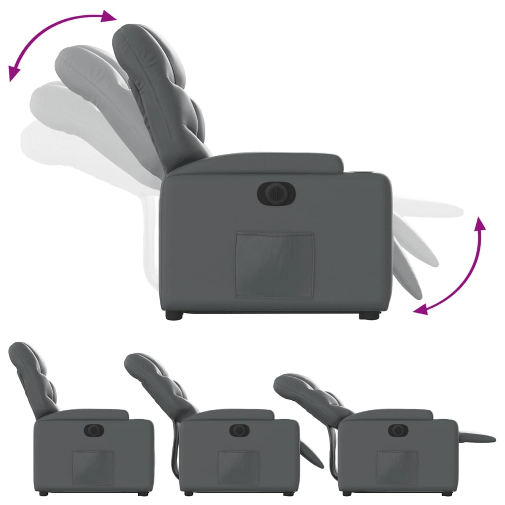 Fauteuil inclinable électrique gris similicuir - XIOS