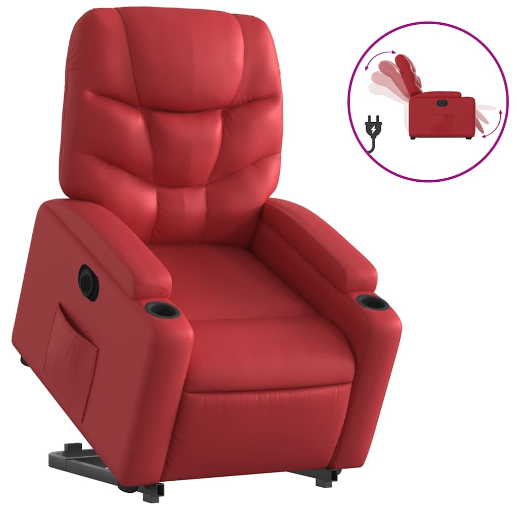 Fauteuil inclinable électrique rouge similicuir - XIOS