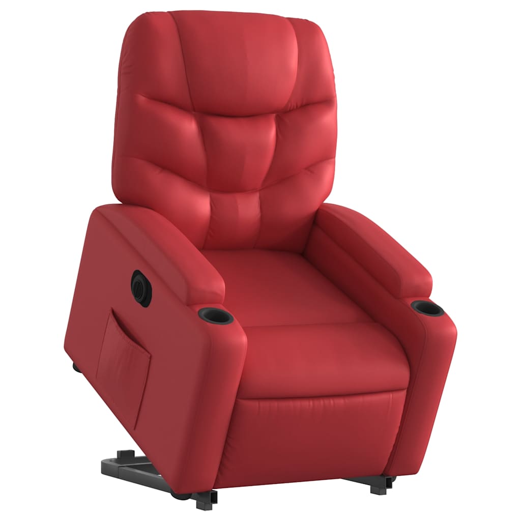 Fauteuil inclinable électrique rouge similicuir - XIOS